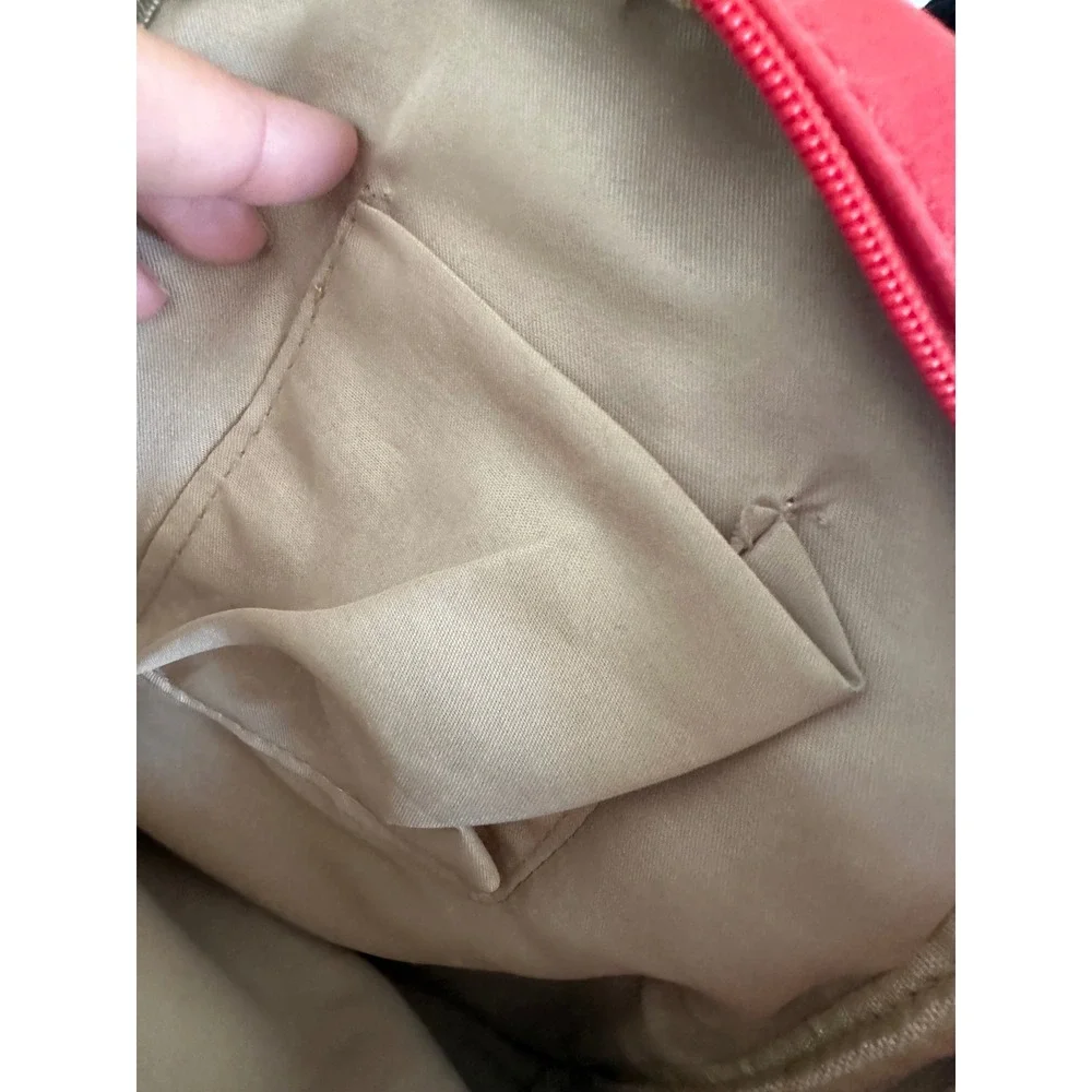 Red‎ Mini Backpack Faux Leather Gold Tone Accents Small Casual Daypack